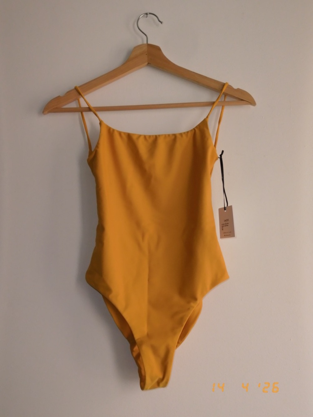 Jade Swim Yellow One-Piece Scoop Neck Swimsuit